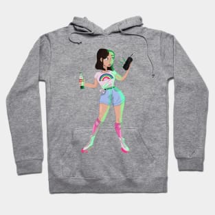 Girl in roller skates Illustration Hoodie